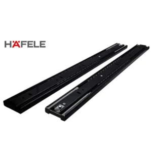 Riel Corredera Negra Cierre Lento Full Extension Hafele