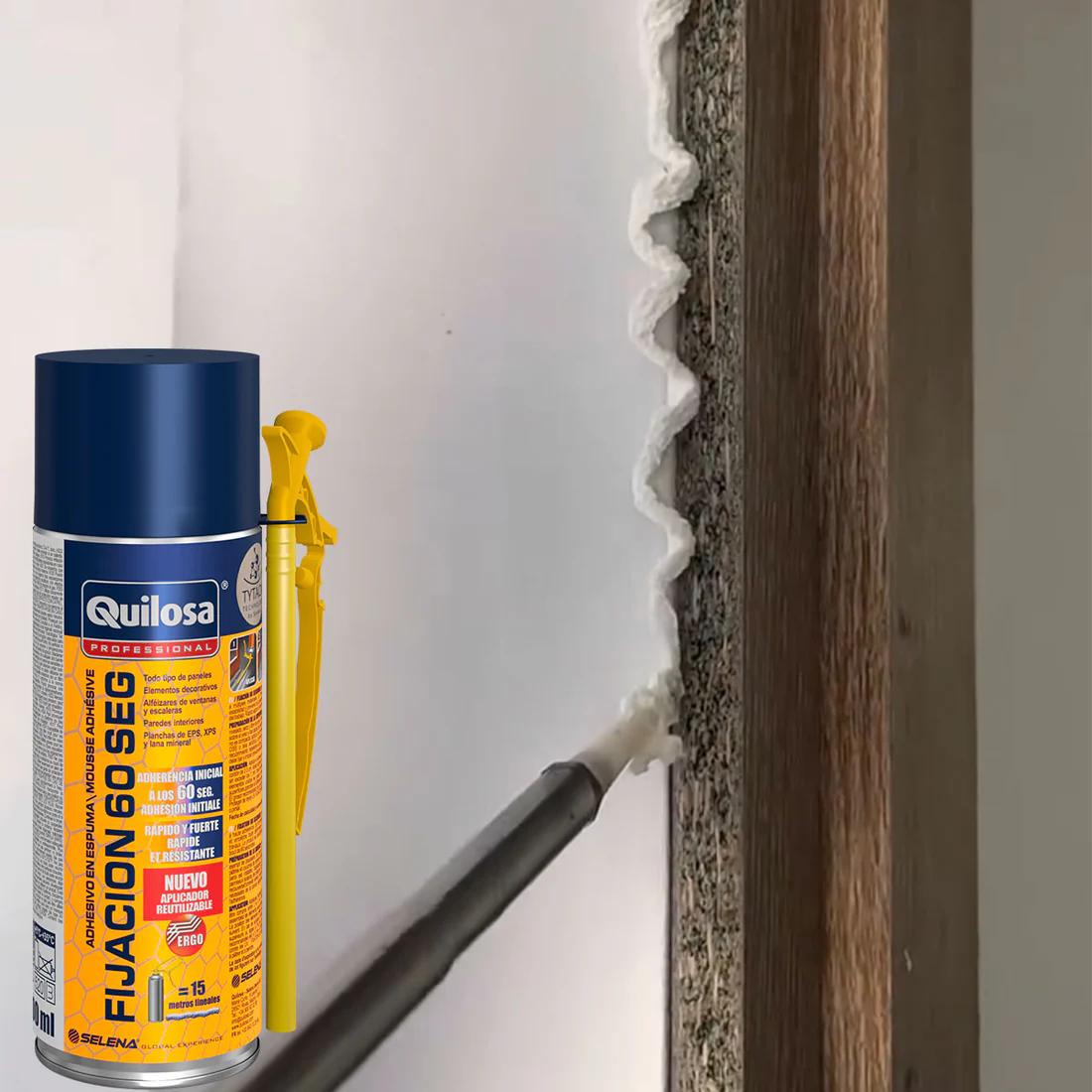 FIJACION-60S-PEQUENO Pegante Espuma Fijacion 60 Segundos Quilosa 350 ml - Imagen 1
